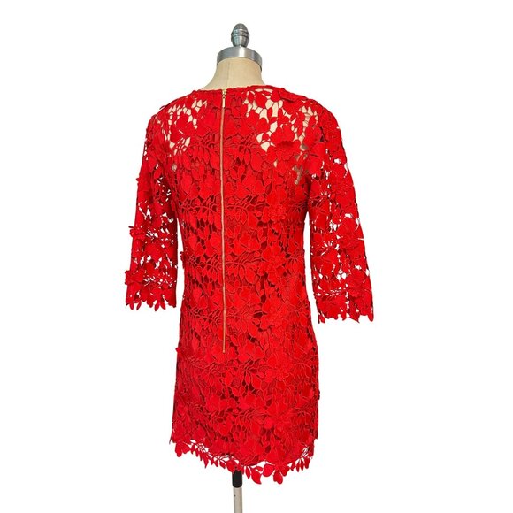 Trina Turk Red Rowan Crochet Lace Dress size 4 - Picture 3 of 5
